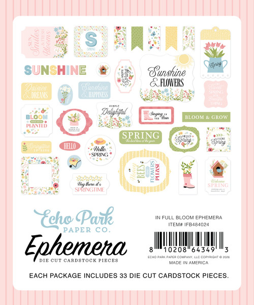 Echo Park Ephemera-In Full Bloom - 5A003HFH-1HCNK