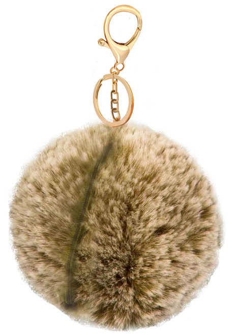 Pepperell Braiding Faux Fur Zipper Poms-Tan Frosted - 5A003H06-P004 - 725879848934