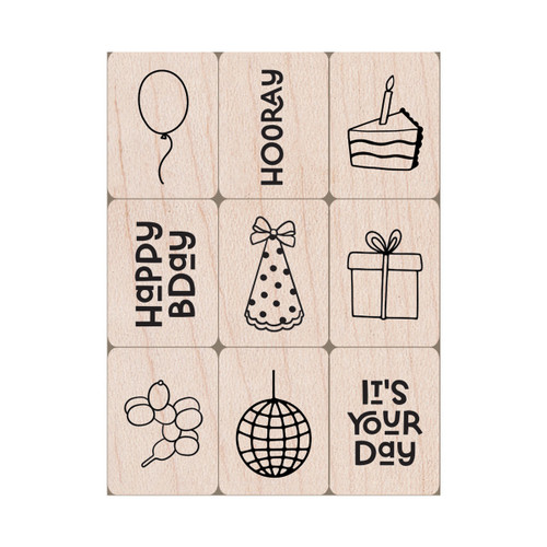 Hero Arts Mini Tub Woodblock Stamps-Birthday - 5A003H1K-1HC6S