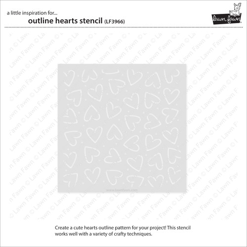 Lawn Clippings Stencils-Outline Hearts - 5A003GSJ-1HBTV