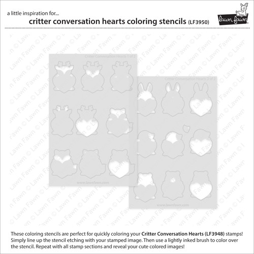 Lawn Clippings Coloring Stencils-Critter Conversation Hearts - 5A003GRV-1HBTR