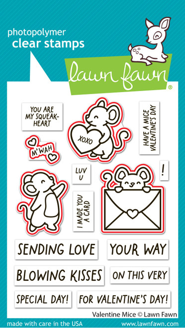 Lawn Cuts Custom Craft Die-Valentine Mice - 5A003GSM-1HBTM