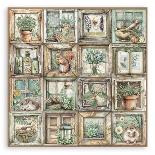 Stamperia Single-Sided Paper Pad 12"X12" 22/Pkg-Herbarium Silvae - 5A003GGQ-1HBGY