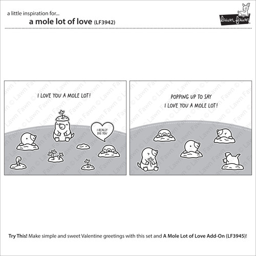 Lawn Fawn Clear Stamps-A Mole Lot of Love - 5A003GSB-1HBV7