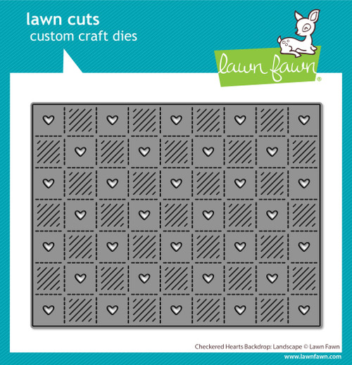 Lawn Cuts Custom Craft Die-Checkered Hearts Backdrop: Landscape - 5A003GRW-1HBV8 - 783385670036