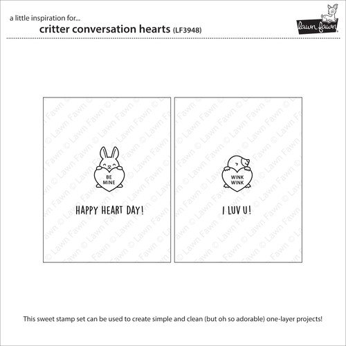 Lawn Fawn Clear Stamps-Critter Conversation Hearts - 5A003GRT-1HBV0