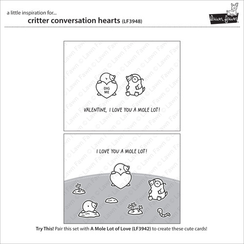 Lawn Fawn Clear Stamps-Critter Conversation Hearts - 5A003GRT-1HBV0