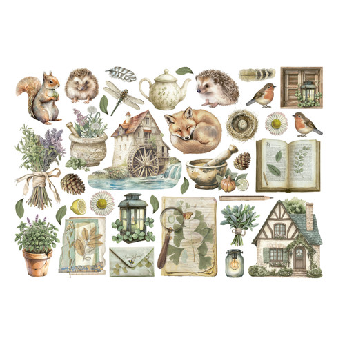 Stamperia Pad, Die Cuts And Ephemera-Herbarium Silvae - 5A003GG8-1HBHH