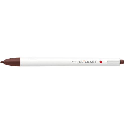 Zebra ClickArt Retractable Felt Tip Marker 0.6mm-Dark Brown - 5A003GCZ-1HB92 - 045888695504