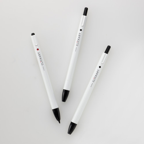 Zebra ClickArt Retractable Felt Tip Marker 3/Pkg-Black - 5A003GCS-1HB9V