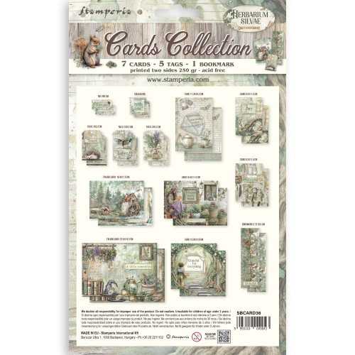 Stamperia Cards Collection-Herbarium Silvae - 5A003GFS-1HBHR