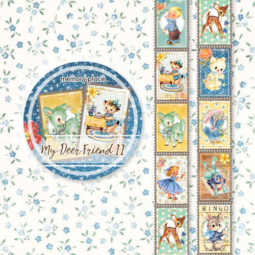 Memory Place Washi Tape 15mmx5mm-My Deer Friends II - 5A003H9S-1HCDM - 4582248618019