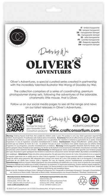 Craft Consortium Photopolymer Stamp set-Adventure Awaits, Oliver's Adventures - 5A003G6K-1HB2Z Craft Consortium Photopolymer Stamp set-Adventure Awaits, Oliver's Adventures - 5A003G6K-1HB2Z