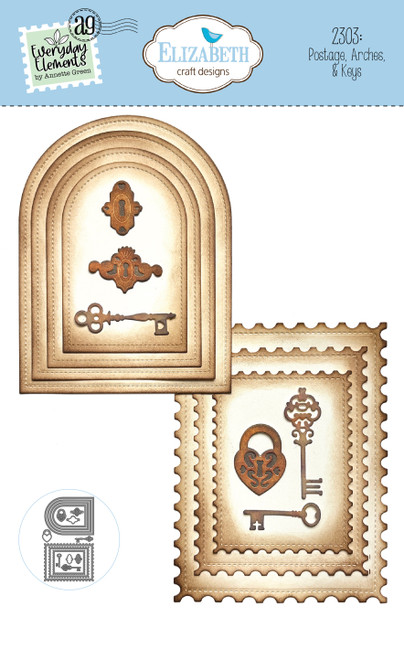 Elizabeth Craft Metal Die-Postage, Arches & Keys - 5A003DHM-1H9QK