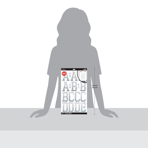 Sticko Alphabet Stickers-Silver Glitter Ombr - 5A002QQV-1GS03 Sticko Alphabet Stickers-Silver Glitter Ombr - 5A002QQV-1GS03