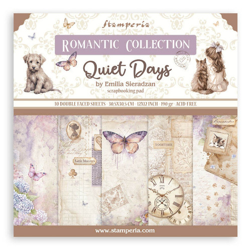 Stamperia Scrapbooking Pad 12"x12" 10/Pkg-Quiet Days - 5A003FZ4-1H9TK - 5993110048039