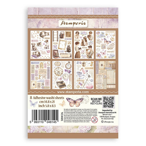 Stamperia A5 Washi Pad 8/Pkg-Quiet Days - 5A003FYK-1H9TR Stamperia A5 Washi Pad 8/Pkg-Quiet Days - 5A003FYK-1H9TR