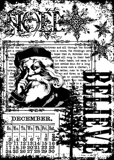 Tim Holtz Cling Stamp 2.5"X3.5"-Christmas Miracle - COM-1H9VT - 732388247936