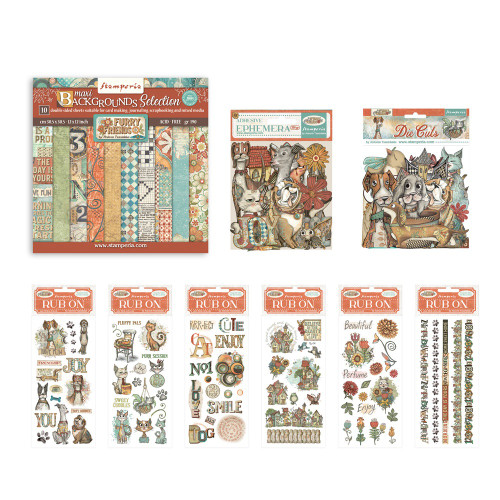 Stamperia Furry Friends Bundle-Backgrounds Pad - 5A003CVH-1H937
