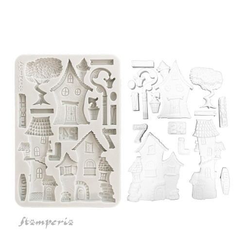 Stamperia Furry Friends Silicon Moulds and Soft Clay -House And Flowers - 5A003CVZ-1H93B