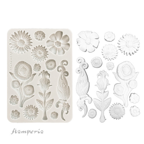 Stamperia Furry Friends Silicon Moulds and Soft Clay -House And Flowers - 5A003CVZ-1H93B