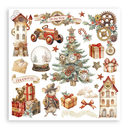 Stamperia Assortment Rub-On 6.1"X6.1" - 6/Pkg-Gear Up For Christmas - 5A003CWG-1H94N