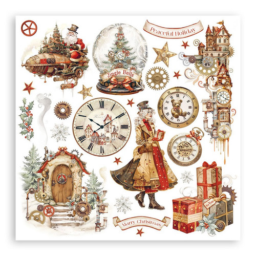 Stamperia Assortment Rub-On 6.1"X6.1" - 6/Pkg-Gear Up For Christmas - 5A003CWG-1H94N