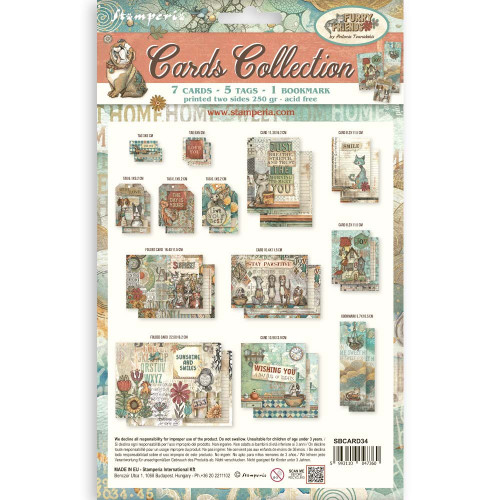 Stamperia Cards Collection-Furry Friends - 5A003CWX-1H94X