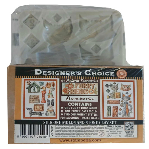 Stamperia Furry Friends Silicon Moulds and Soft Clay -Dog And Cat - 5A003CX5-1H950 - 5993110049104