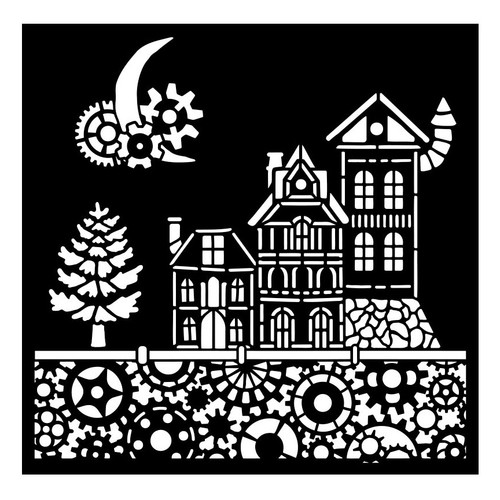 Stamperia Gear Up For Christmas Stencil 7"X7"-Houses - 5A003CX3-1H93S