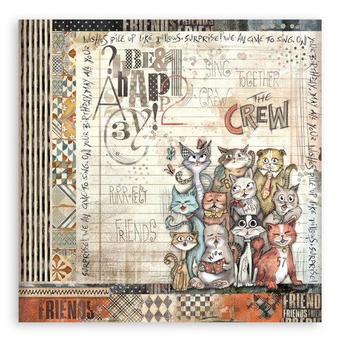 Stamperia Single-Sided Paper Pad 8"X8" 22/Pkg-Furry Friends - 5A003CWQ-1H94H