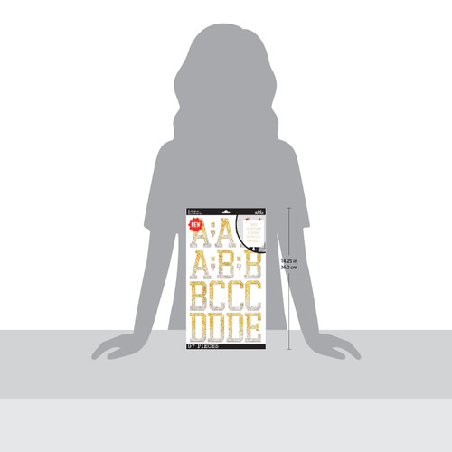 Sticko Alphabet Stickers-STI Gold Glitter Ombr XL ABC - 5A002QSR-1GS18 Sticko Alphabet Stickers-STI Gold Glitter Ombr XL ABC - 5A002QSR-1GS18