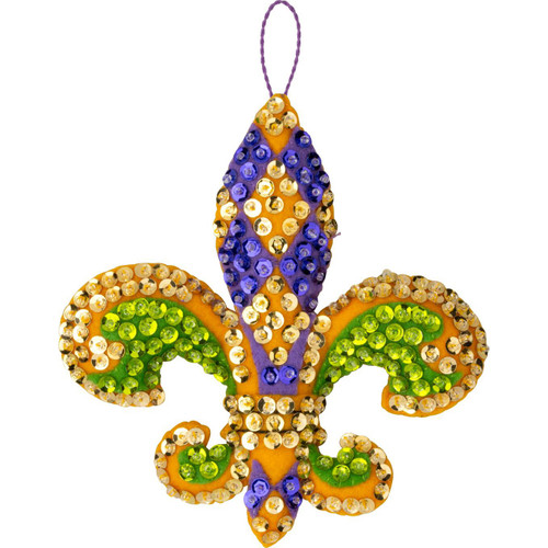 Bucilla Felt Ornaments Applique Kit Set Of 4-Mardi Gras - 5A003GR4-1HBM1