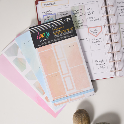 Happy Planner Classic Sticker Value Pack 30/Pkg-Pastel Colorful Boxes - 5A003GVD-1HBXT