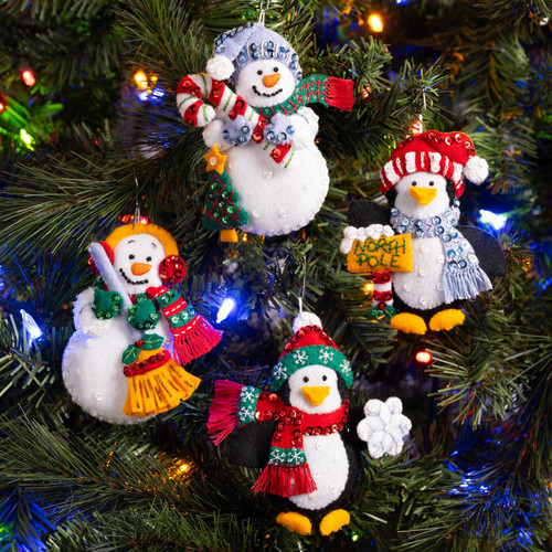 Bucilla Felt Ornaments Applique Kit Set Of 4-Polar Pal Parade - 5A003G3H-1H9Y0 - 046109897318