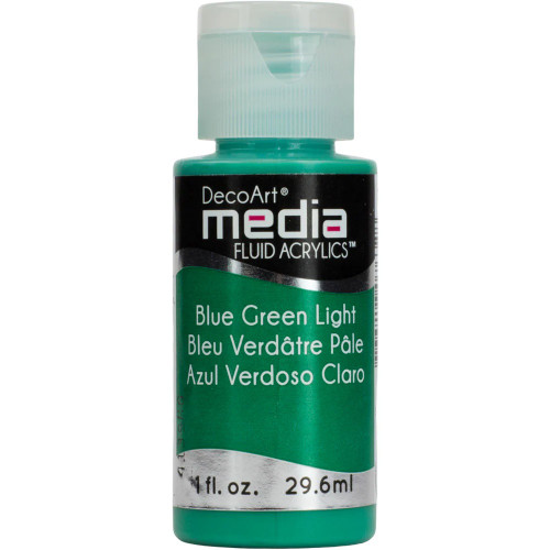 3 Pack - DecoArt Media Fluid Acrylics Paint 1oz-Blue Green Light (Series 3) - DMFA-01 - 766218076328