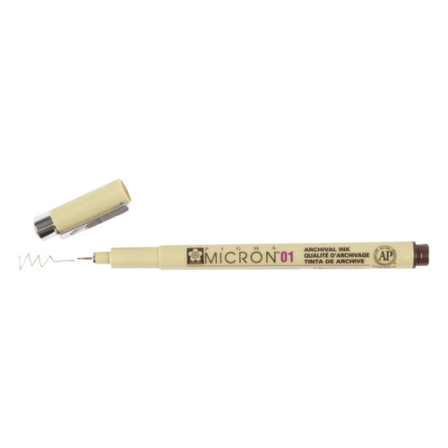 6 Pack - Sakura Pigma Micron Pen 01 .25mm Open Stock-Sepia - XSDK01-117
