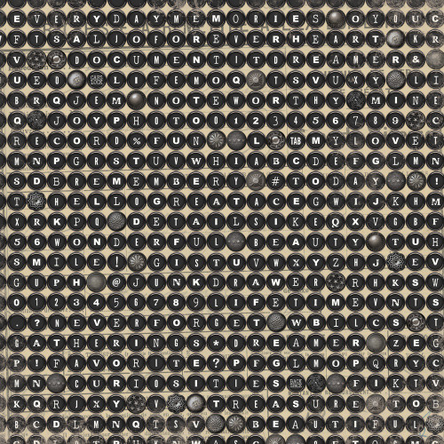 25 Pack - Simple Stories Vintage Junk Double-Sided Cardstock 12"x12"-Notes And Things - 5A003CRW-1H8ZX