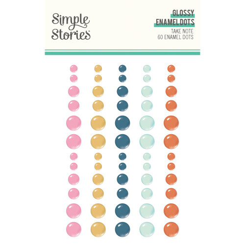 3 Pack - Simple Stories Glossy Enamel Dots 60/Pkg-Take Note - 5A003CP2-1H900 - 810191521976