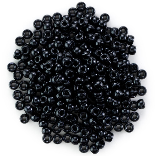 CousinDIY Pony Beads 6mmx9mm 750/Pkg -Black - 5A0035JY-1H6TW