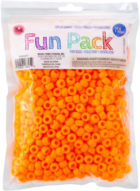 CousinDIY Pony Beads 6mmx9mm 750/Pkg -Orange - 5A0035JW-1H6TZ - 191648188059