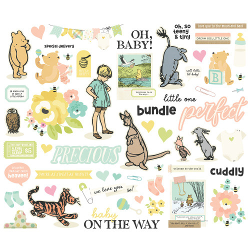 Simple Stories Bits & Pieces Die Cuts 56/Pkg-Classic Pooh Baby - 5A003CS4-1H90D