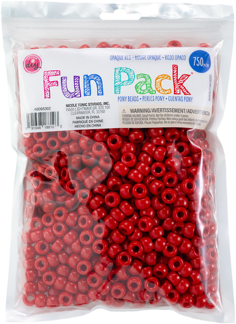 CousinDIY Pony Beads 6mmx9mm 750/Pkg -Red - 5A0035K4-1H6V4 - 191648188103