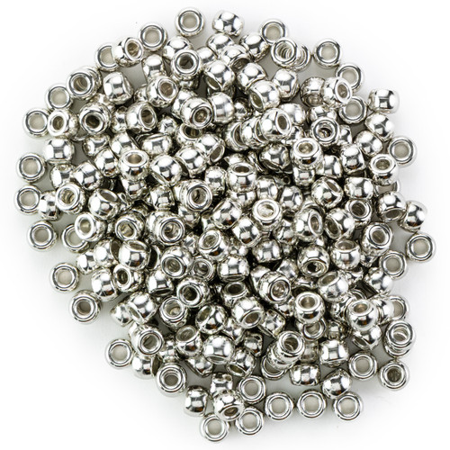 CousinDIY Pony Beads 6mmX9mm 500/Pkg-Metallic Silver - 5A0035JX-1H6V1