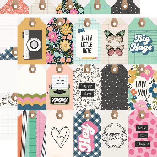25 Pack - Simple Stories Take Note Double-Sided Cardstock 12"x12"-Tag Elements - 5A003CQV-1H932 - 810191521839