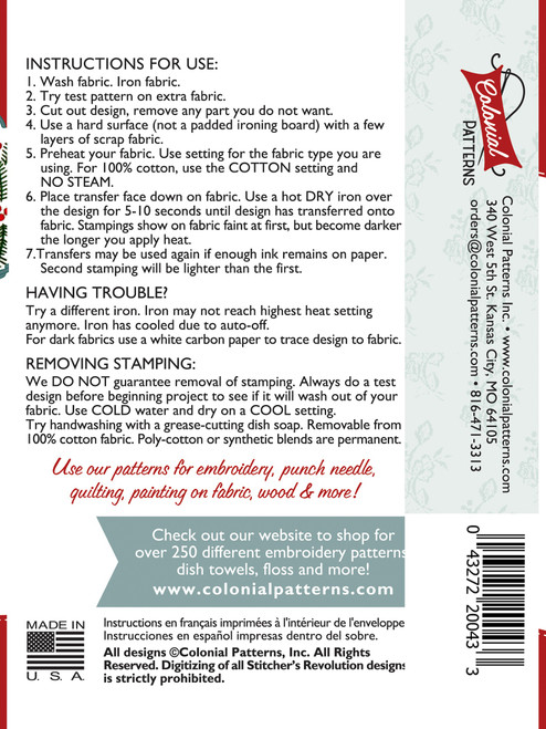 Stitcher's Revolution Iron-On Transfers-Christmas Designs - SR-1HDNS