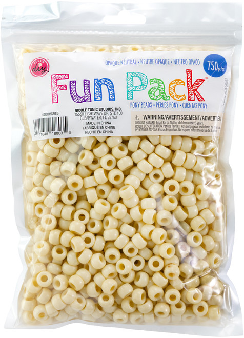 CousinDIY Pony Beads 6mmx9mm 750/Pkg -Neutral - 5A0035JR-1H6V8 - 191648188035