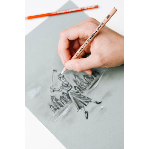 General Pencil "The Original" Charcoal Pencil 12/Pkg-White - GP558 General Pencil "The Original" Charcoal Pencil 12/Pkg-White - GP558