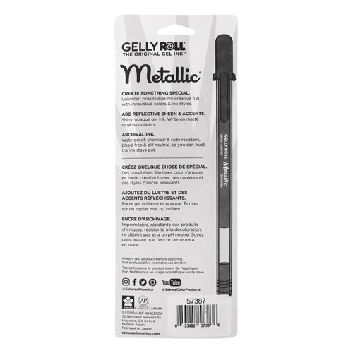 Gelly Roll Metallic Medium Point Pens 3/Pkg-Gold - 57385 Gelly Roll Metallic Medium Point Pens 3/Pkg-Gold - 57385