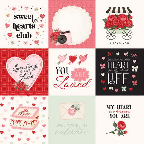 25 Pack - Carta Bella Be Mine Double-Sided Cardstock 12"X12"-Journaling Cards - 5A003D2J-1H9BS